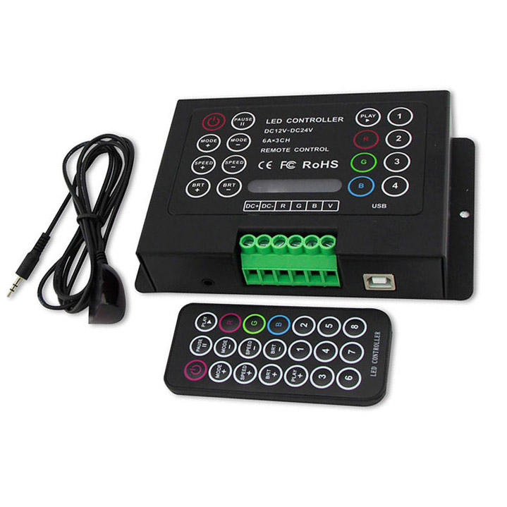 DC12V~DC24V Constant Voltage RGB Controller BC-380-6A DC12V~DC24V Constant Voltage RGB Controller BC-380-6A